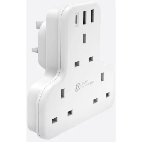 BAZIC GOPORT TRIO, EXTENSION WALL CHARGER WITH BUILT-IN USB OUTPUT - WHITE
